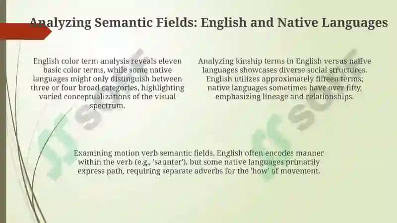 Semantic Fields and Lexical Gaps in English and Native Languages 4