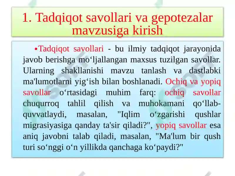 Tadqiqotsavollarivagipotezalarinishakllantirish 4