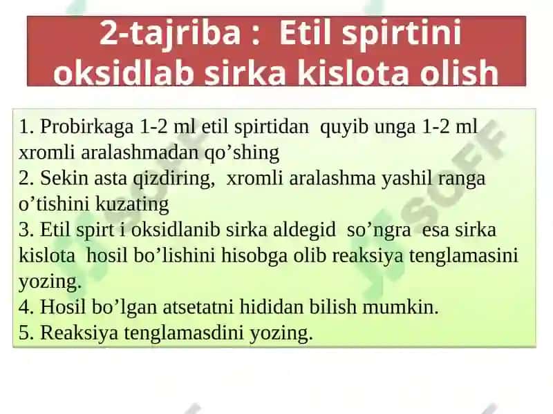 Karbon kislotalar mavzusini o’qitish metodikasi 4