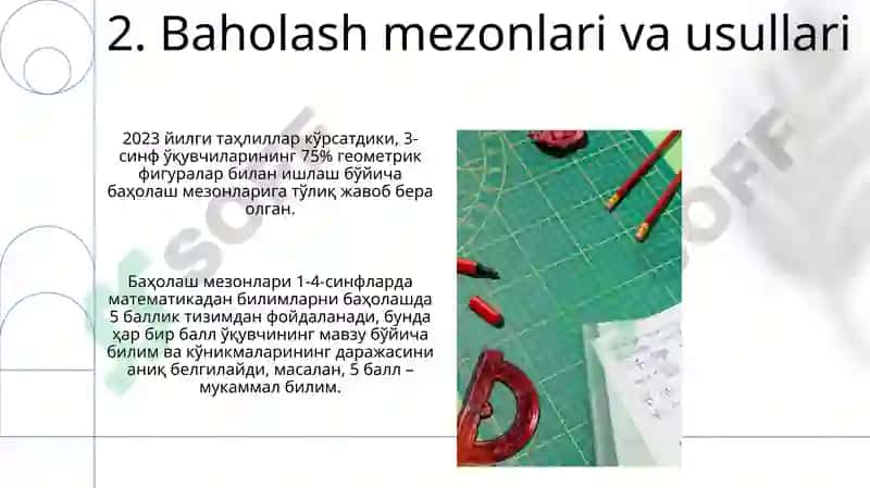 Boshlanģich sinflarda matematikadan DTS tahlili 4