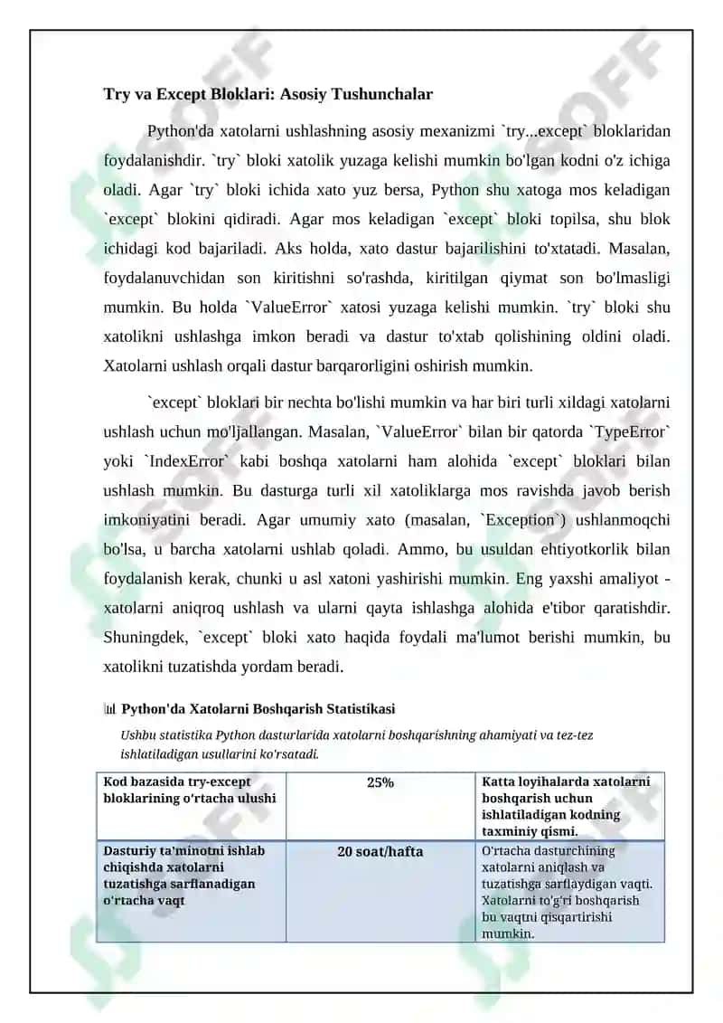 Pythonda istisno holatlarni qayta ishlash 4
