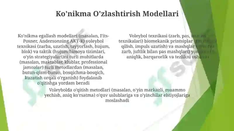 Voleybol texnikasi va taktikasiga o'rgatish uslubiyati 4