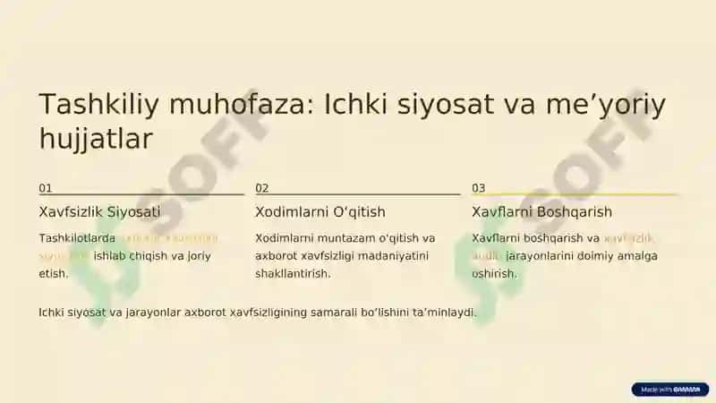 Axborotni huquqiy va tashkiliy muhofaza qilish 4