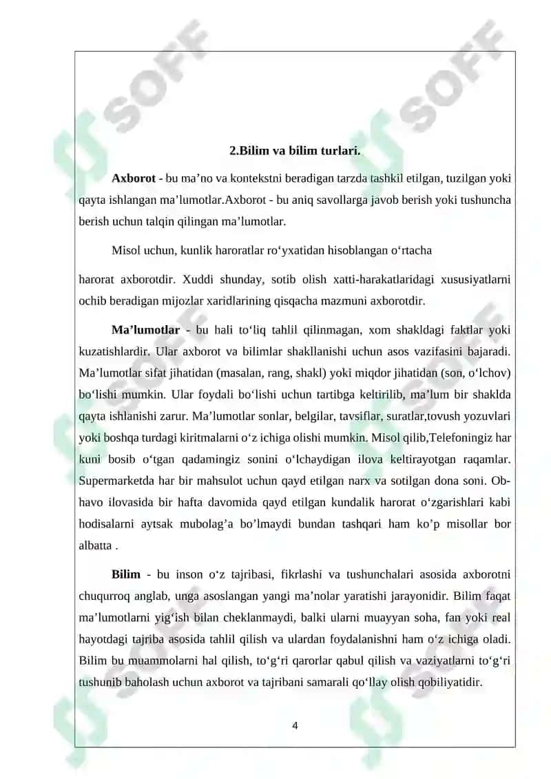Bilimlar bazasi va bilimlarni taqdim etish modellari (produksion modeli asosida) 4