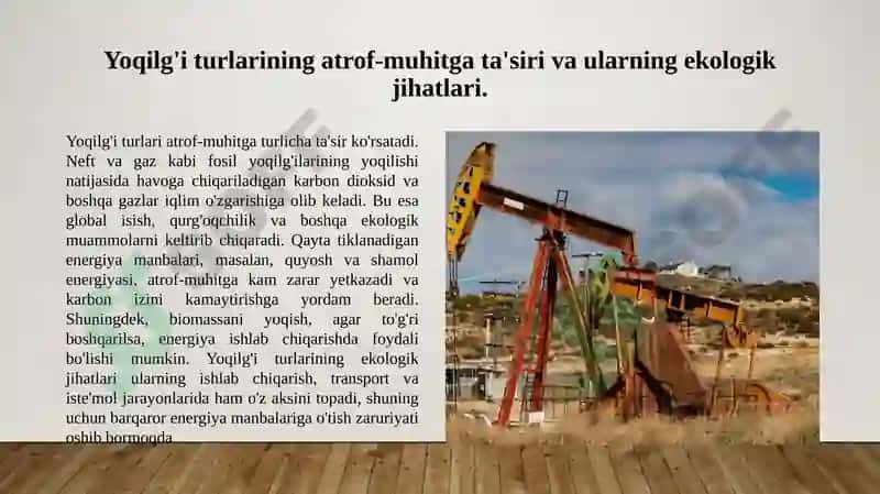 Yoqilg'ining kimyoviy tarkibi va uning energiya chiqarish qobiliyati 4