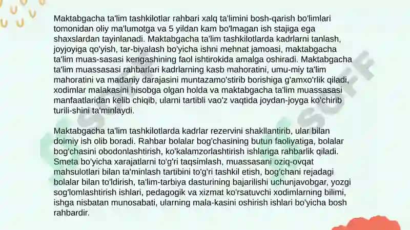 Maktabgacha ta'lim tashkiloti rahbari mehnatini ilmiy asosda tashkil etishning innovatsion texnologiyalari 4