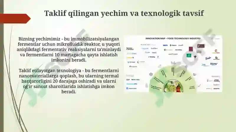 Enzimlar oziq-ovqat sanoatida yangi texnologik yechimlar 4
