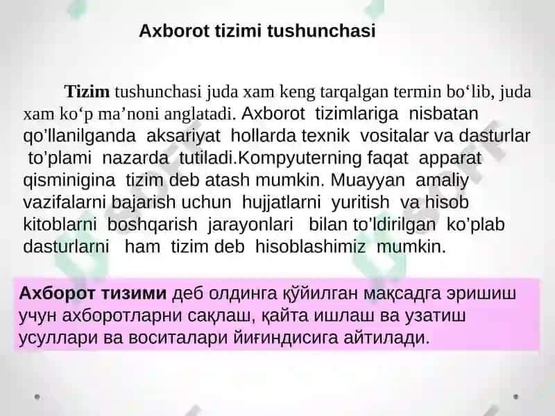 Axborot tizimlari va ularning boshqarishdagi ahamiyati 4