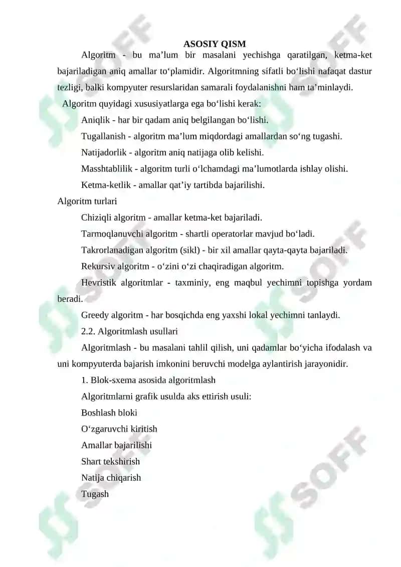 Algoritmlash usullari va dasturlashtirish tillari 4