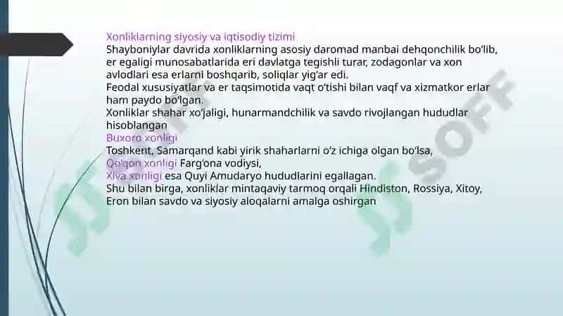 o’rtaosiyo davlatlarining 19-asr birinchi yarmida tarixi geografiyasi 4