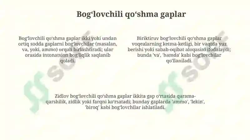 Qoʻshma gaplar va ularning turlari 4