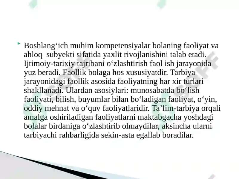 Maktabgacha yoshdagi  bolalarga ta`lim berishda kompentensiyaviy yondashuv 4