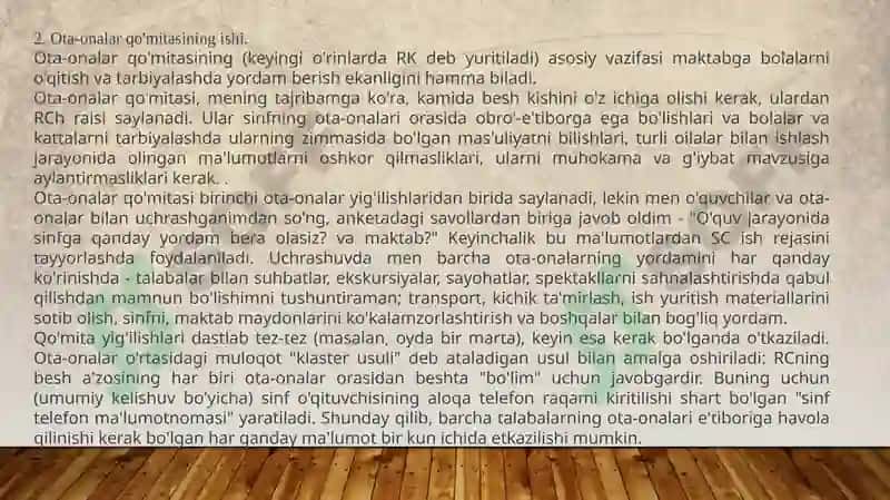 Guruh rahbarining ota onalar bilan olib boriladigan ish shakllari 4