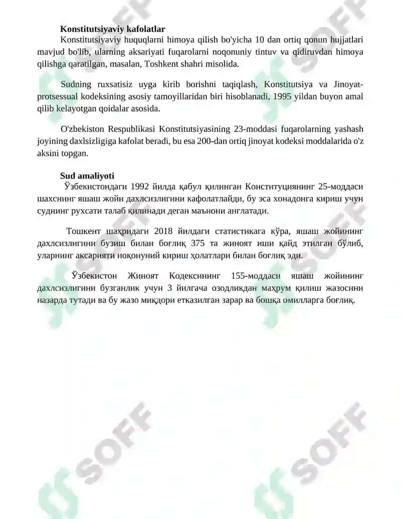 Uyning daxlsizligi huquqi 4