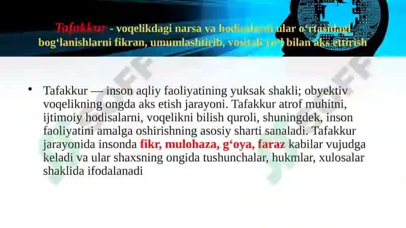 TIL VA TAFAKKUR, LISON VA NUTQ MUNOSABATI 4