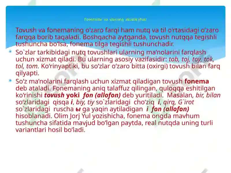 ONATILI PRAKTIKUMI1-MODUL.FONETIKA VA LEKSIKOLOGIYA1-mavzu 4