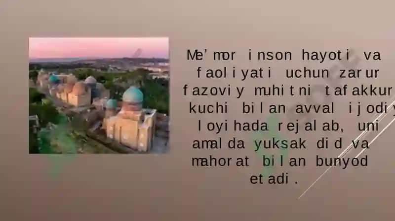 XXI ASRDA ME’MORCHILIK VA SAN’AT 4