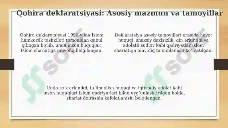 Qohira deklaratsiyasi tarixi va mazmuni 4