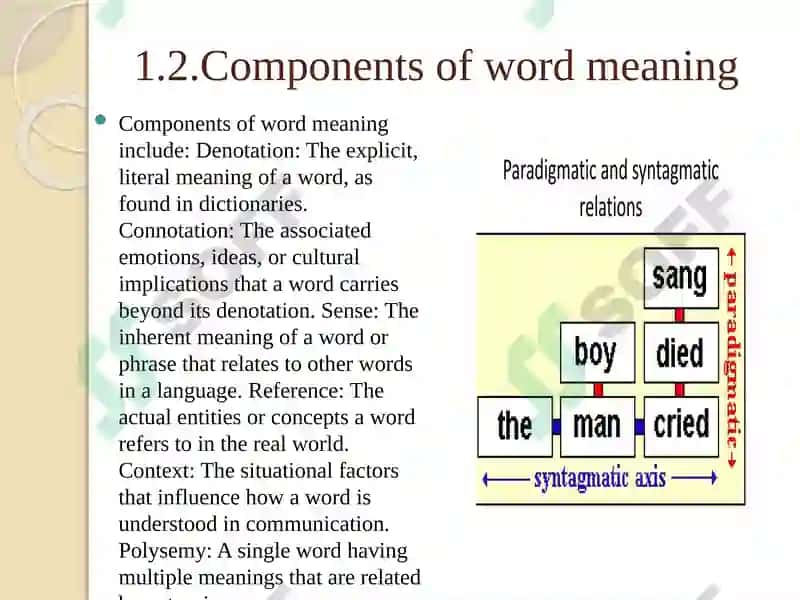 THE ROLE OF PARADIGMATICS AND SYNTAGMATICS IN STUDYING THE STRUCTURE OF WORD MEANING 4