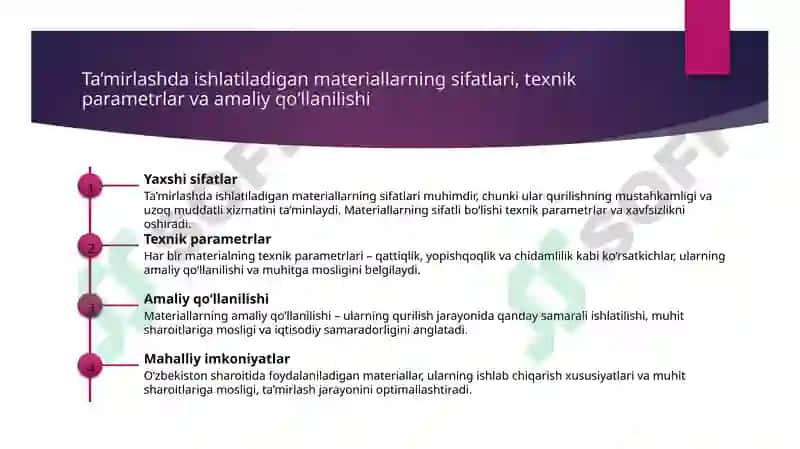 Ta’mirlashda foydalaniladigan asosiy qurilish materiallari 4