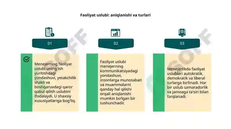 Menejerning faoliyat uslubi va imiji 4