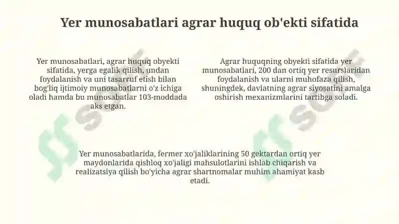 Agrar huquqi obyektlari va subyektlari 4