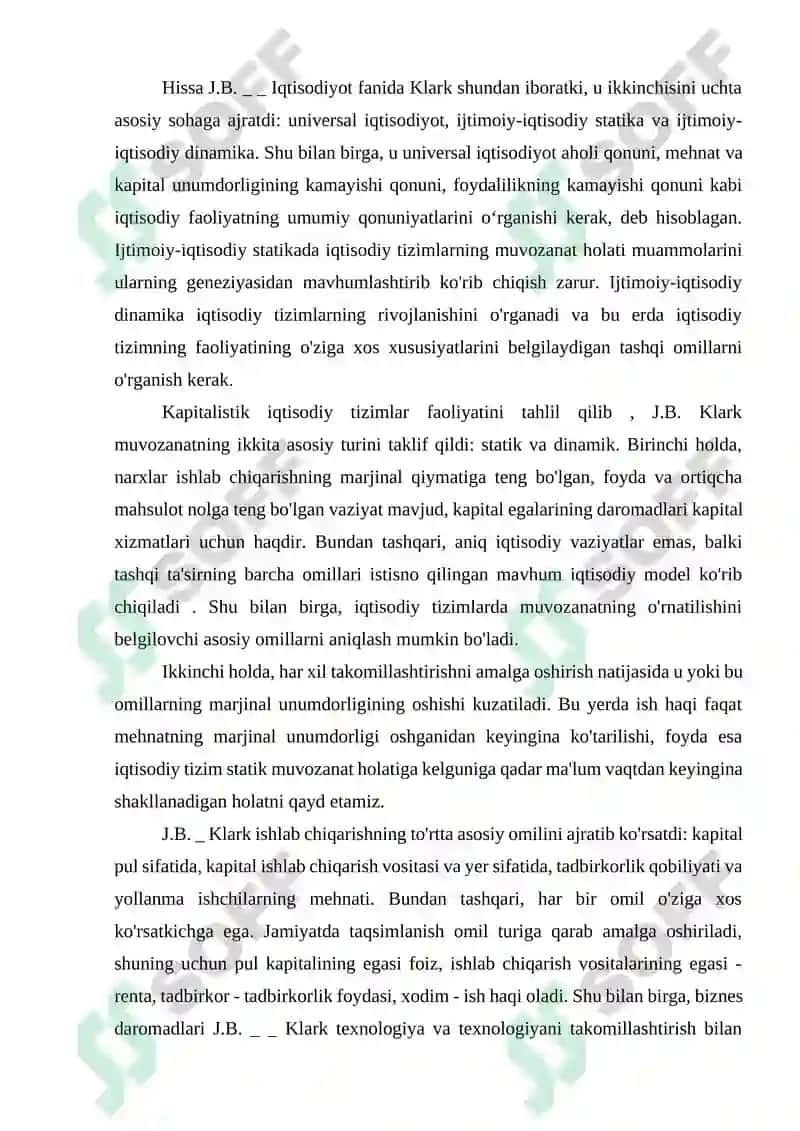 J.B. Klarkning iqtisod nazariyalari 4