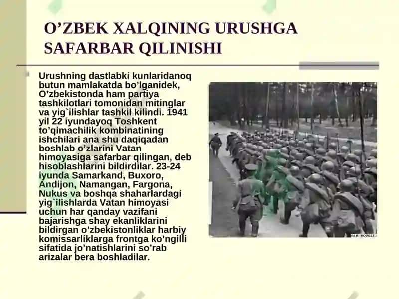 Ikkinchi jahon urushi davrida o‘zbek adabiyotining ro`li 4