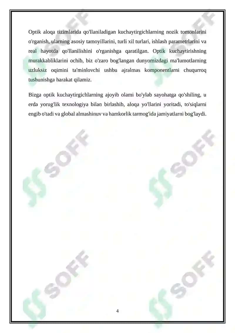Optik aloqa tizimlari 4