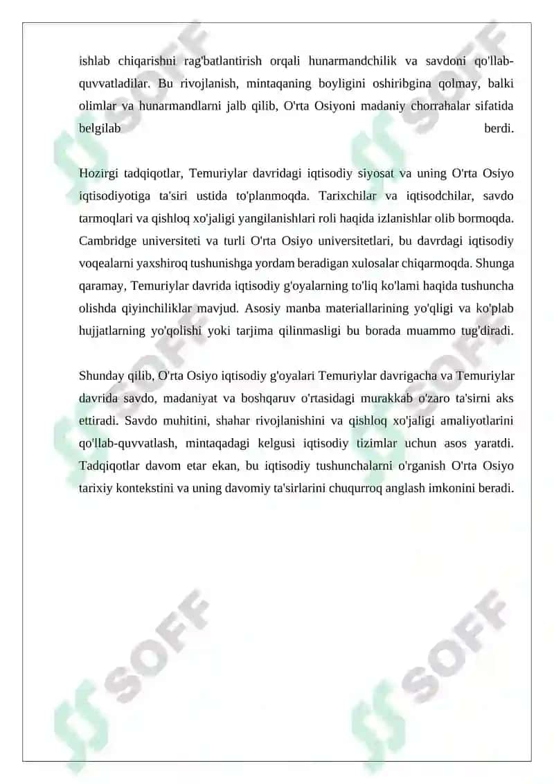 Temuriylar davridagi iqtisodiy g'oyalar 4