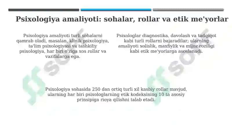 Psixologiya fan va kasb sifatida 4