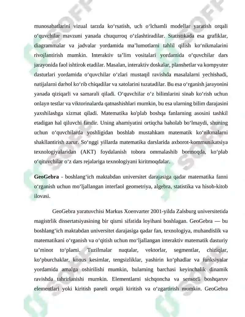 MATEMATIKANI O`QITISHDA AXBOROT KOMMUNIKATSION TEXNOLOGIYALARI (AKT)DAN FOYDALANISH METODIKASI 4