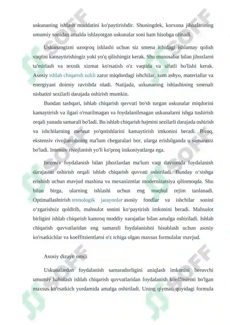 Ishlab chiqarish quvvatini va ishlash muddatini aniqlash tamoillari 4