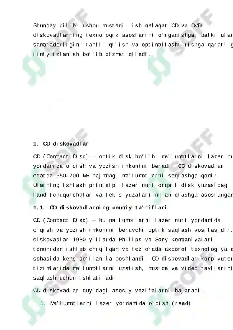 CD VA DVD DISKOVADLAR BO‘YICHA HISOB GRAFIGI LOYIHALASH ISHLANMALARI 4
