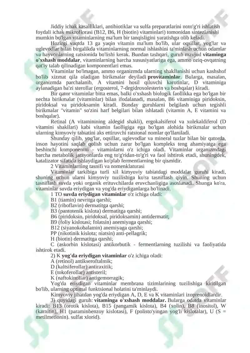 Vitaminlar va ularni organizm uchun ahamiyati 4