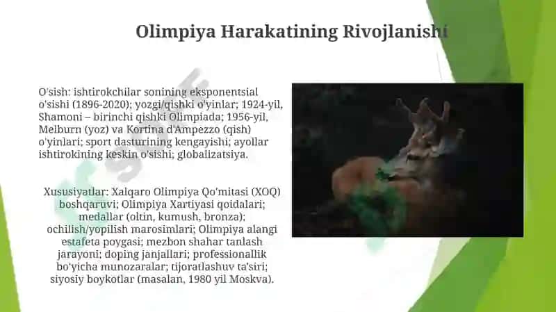Olimpiya o'yinlarining xususiyatlari (1896- hozirga qadar) 4