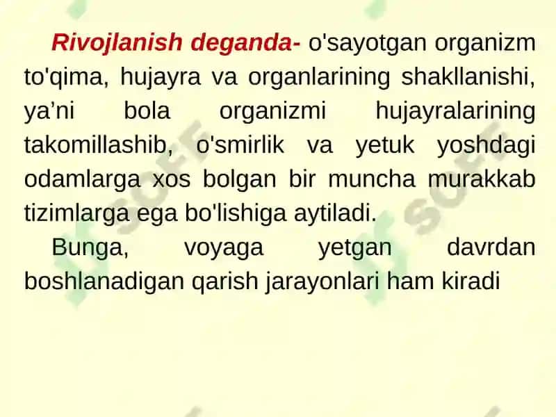 Bolalar va o’smirlar o’sishi va rivojlanishining umumiy qonuniyatlari 4