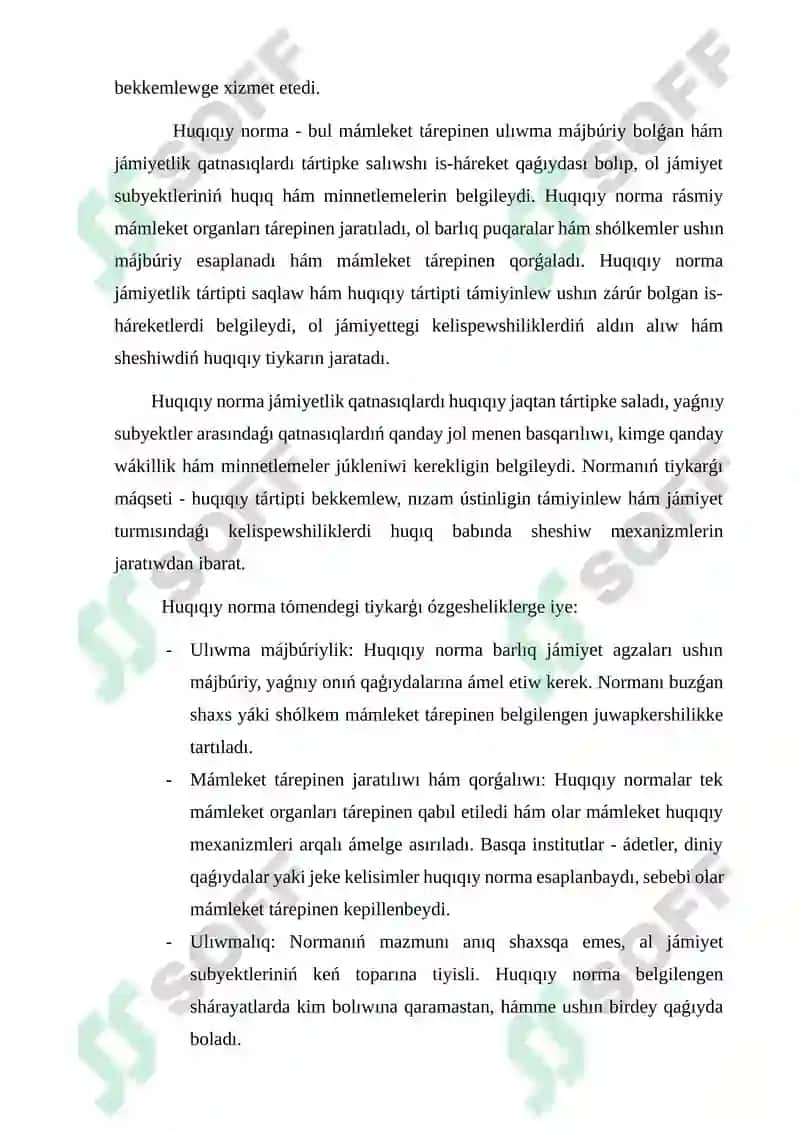 KONSTITUTSIYALÍQ HUQÍQÍY NORMALAR TÚSINIGI HÁM TÚRLERI referat 4