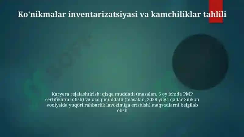 Karyera rejalashtirish va rivojlantirish 4