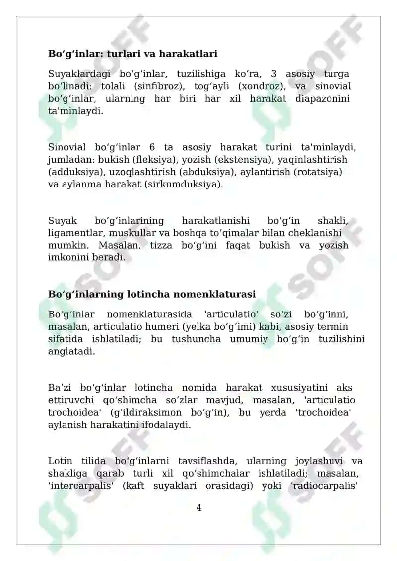 Anatomiya fanidan oyoq va uning tuzilishi vazifalari va lotincha nomlanishi 4
