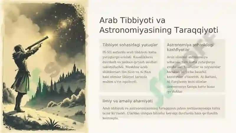 IX-XII asrlarda mamlakatimiz hududida ro'y bergan madaniy uyg'onish (Renessans).Buyuk allomalarning jahon sivilizatsiyasiga qo'shgan hissasi 2 4