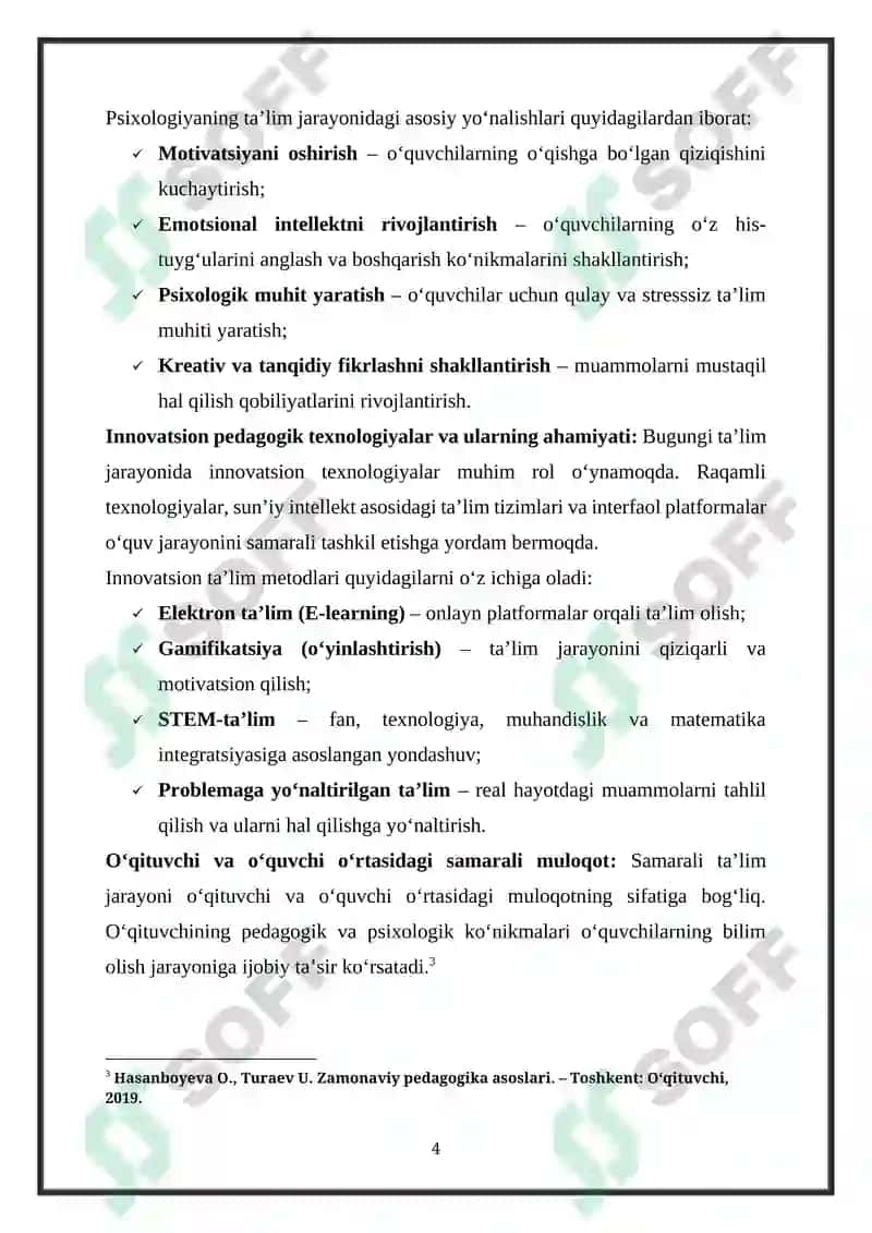 ZAMONAVIY DUNYO PEDAGOGIKA VA PSIXOLOGIYA NAZARY VA AMALIYOTI 4