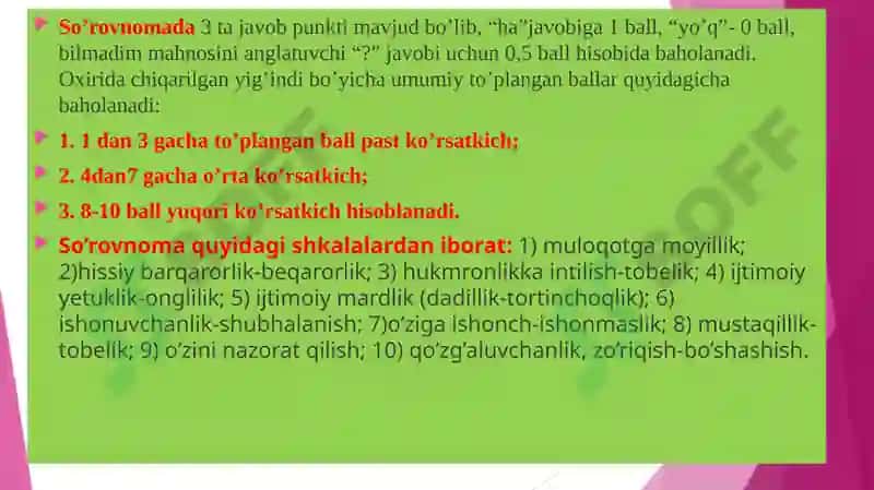 Ko’p omilli shaxsning o’rganish so’rovnomalari 4