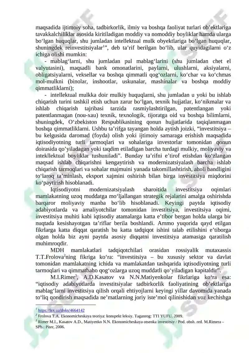 INVESTITSIYALARNING IQTISODIY MAZMUNI VA MOHIYATI 4
