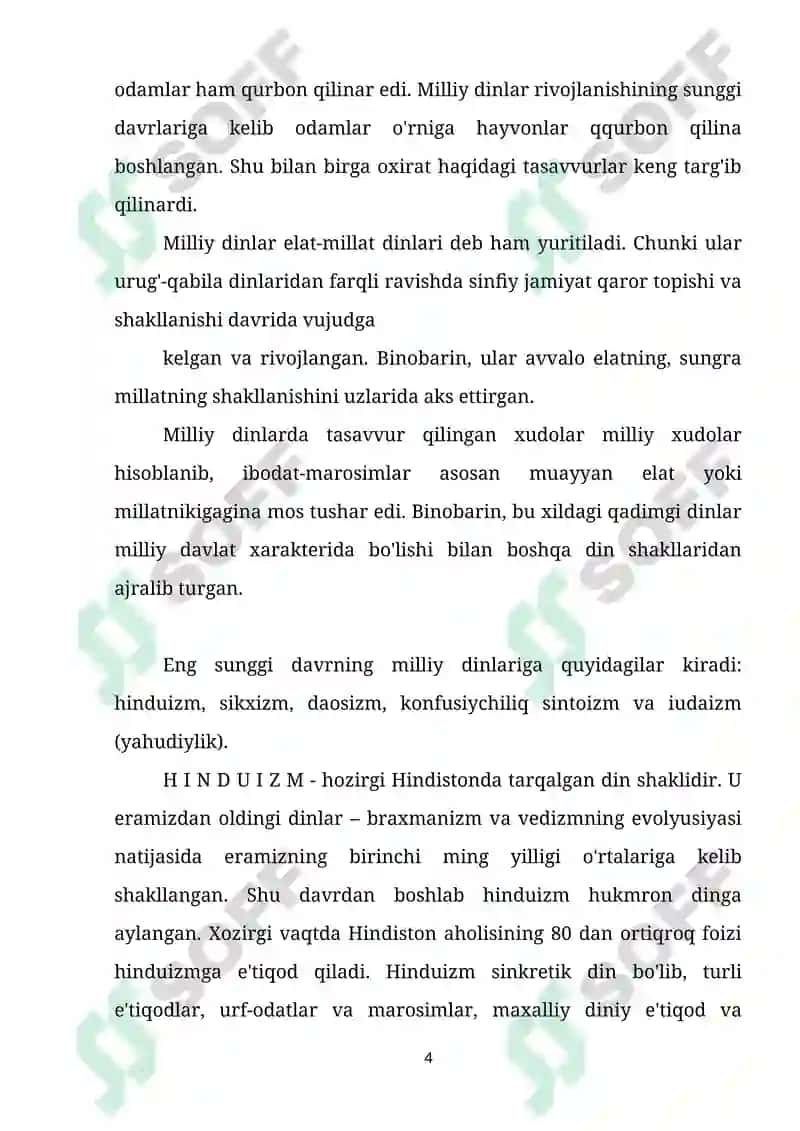 Milliy dinlar tushunchasi 4