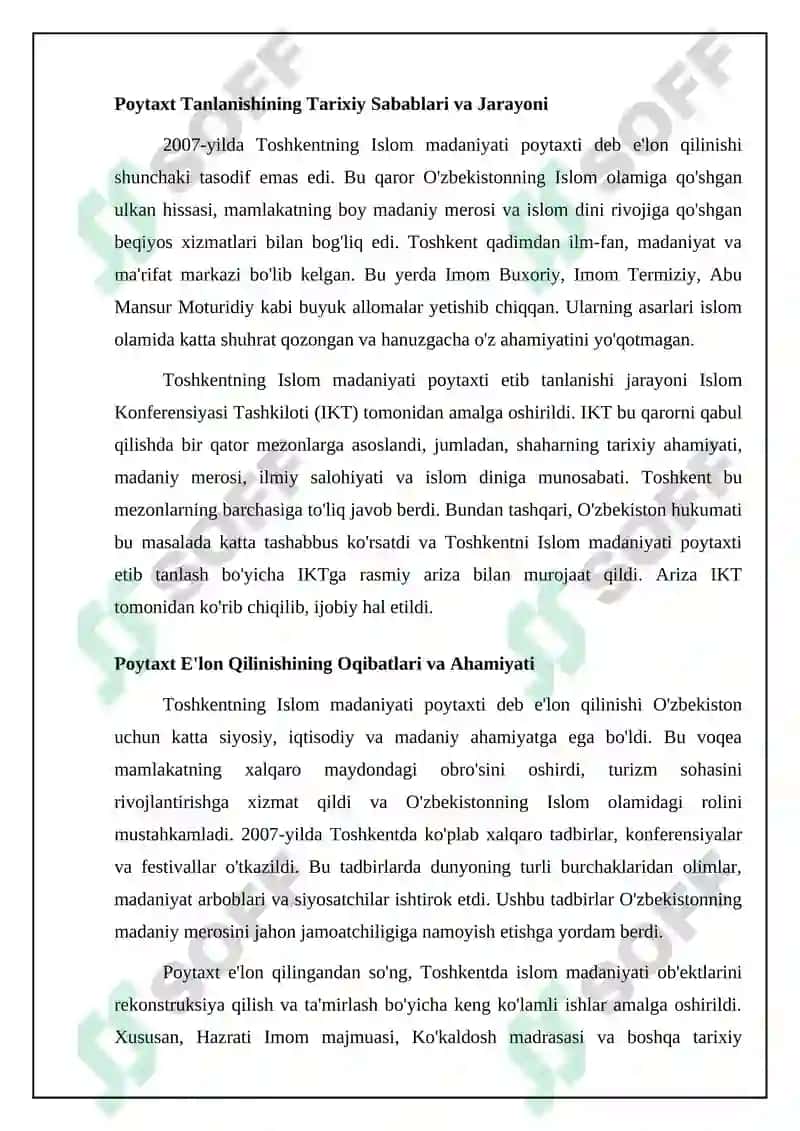 Toshkent – Islom Madaniyati Poytaxti: Tarix va Ahamiyat 4