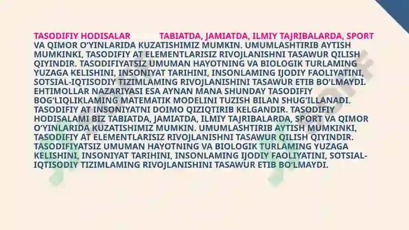 Ehtimollar nazariyasi va matematik statistika fanidan tarixiy ma`lumotlar. 4