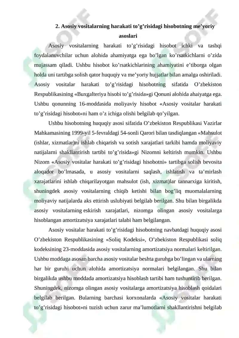 Asosiy vositalar harakati hujjatlashtirish 4