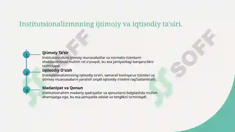 Institutsionalizmning mohiyati va ahamiyati 4