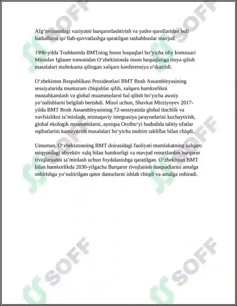 O'ZBEKISTON RESPUBLIKASINING BMT BILAN HAMKORLIGI 4